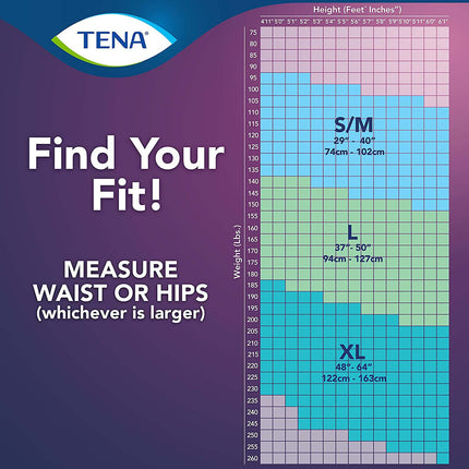 TENA Super Plus Incontinence Underwear for Women 48"- 64", Heavy Absorbency, X-Large