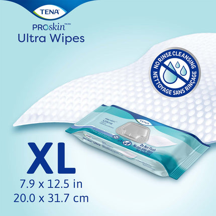 TENA Ultra Washcloth, Premoistened Wipe, Scented, 48 Count