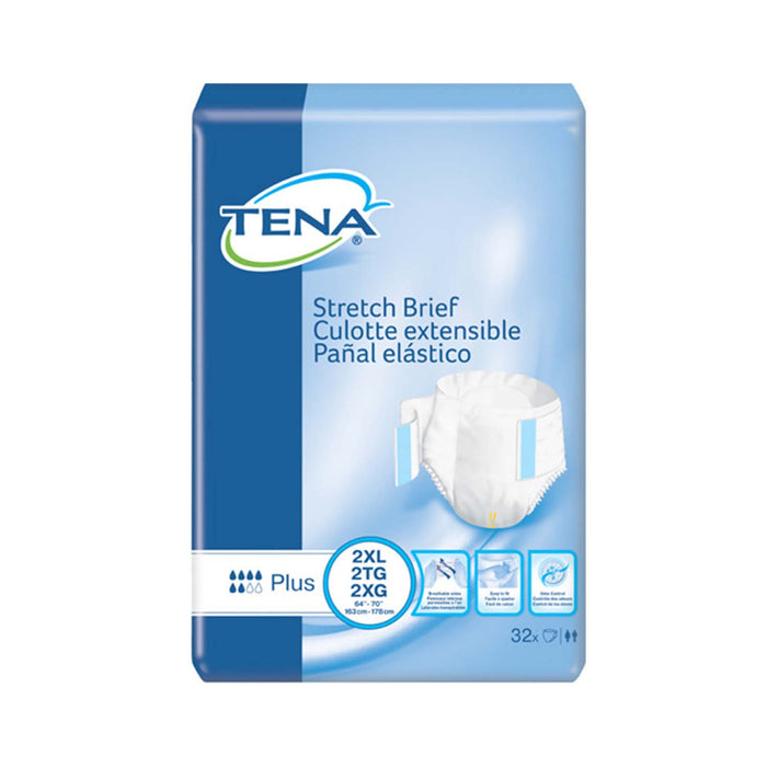 TENA Stretch Plus Incontinence Brief 64"- 70", Moderate Absorbency, Unisex, 2X-Large