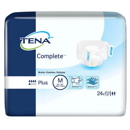 TENA Complete Incontinence Brief 32"- 44", Moderate Absorbency, Unisex, Medium
