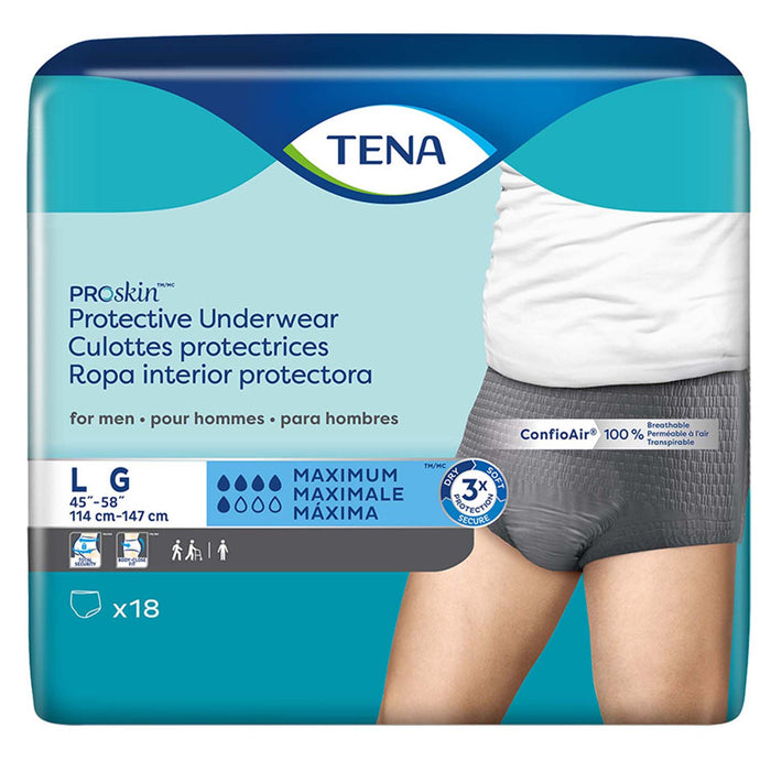 TENA ProSkin Protective Incontinence Underwear for Men 45"- 58", Moderate Absorbency, Large
