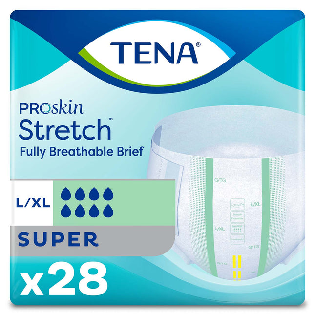 TENA ProSkin Stretch Super Incontinence Brief 41"- 64", Heavy Absorbency, Unisex, Large/X-Large