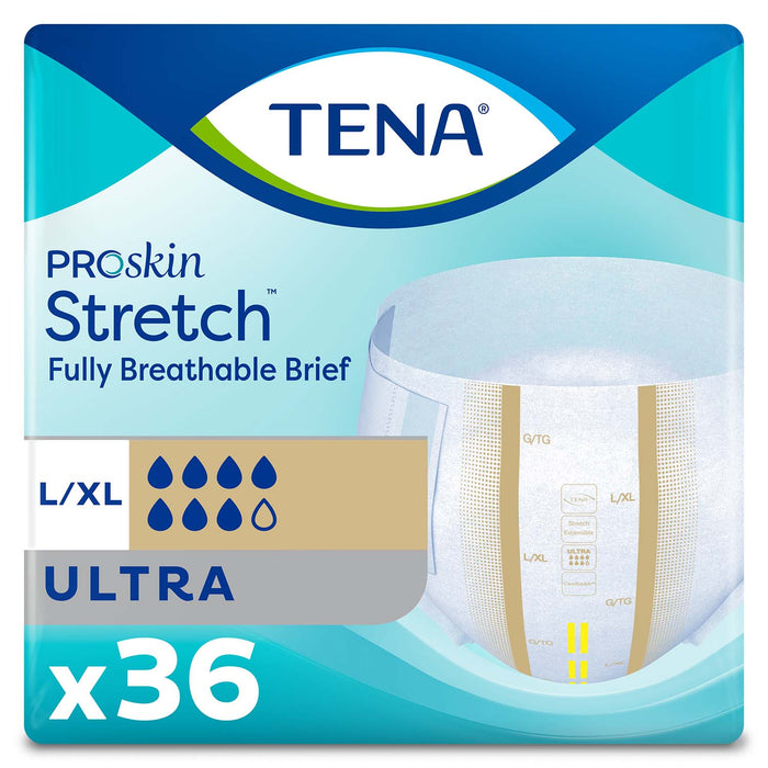 TENA ProSkin Stretch Ultra Incontinence Brief 41"- 64", Heavy Absorbency, Unisex, Large/X-Large