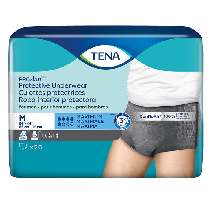 TENA ProSkin Protective Incontinence Underwear for Men 34"- 44", Moderate Absorbency, Small/Medium