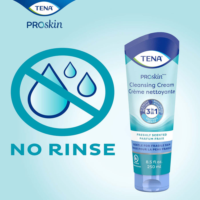 TENA ProSkin Cleansing Cream Rinse-Free Body Wash, Scented, 8.5 fl. oz., 1/Tube
