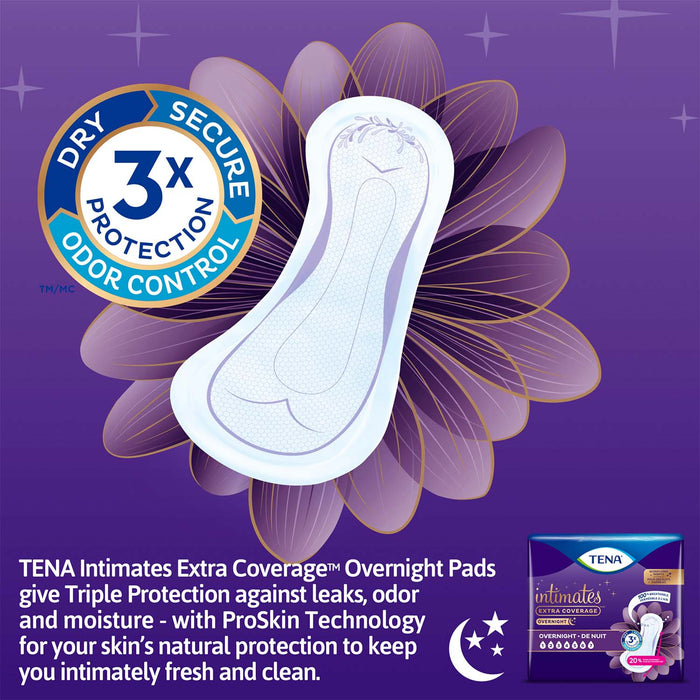 TENA Intimates Overnight Bladder Leakage Pad for Women 16", Heavy Absorbency