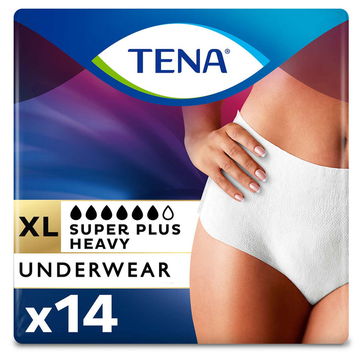 TENA Super Plus Incontinence Underwear for Women 48"- 64", Heavy Absorbency, X-Large