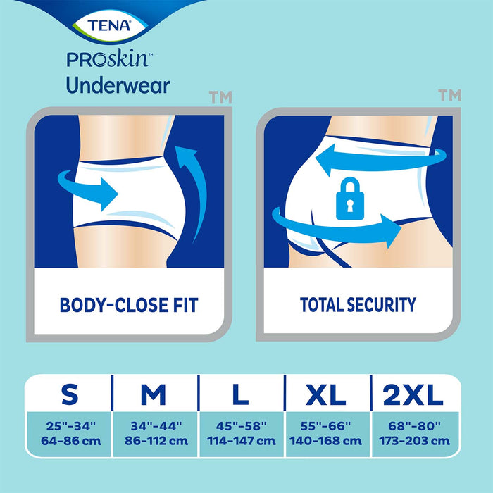 TENA Plus Protective Incontinence Underwear 45"- 58", Moderate Absorbency, Unisex, Large