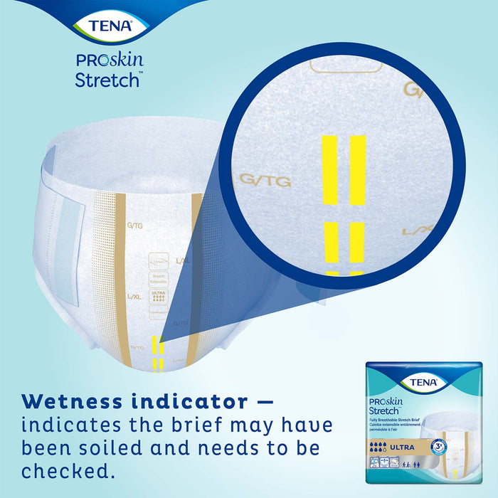 TENA ProSkin Stretch Ultra Incontinence Brief 33"- 52", Heavy Absorbency, Unisex, Medium/Regular