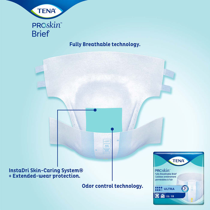 TENA ProSkin Ultra Incontinence Brief 60"- 64", Heavy Absorbency, Unisex, X-Large