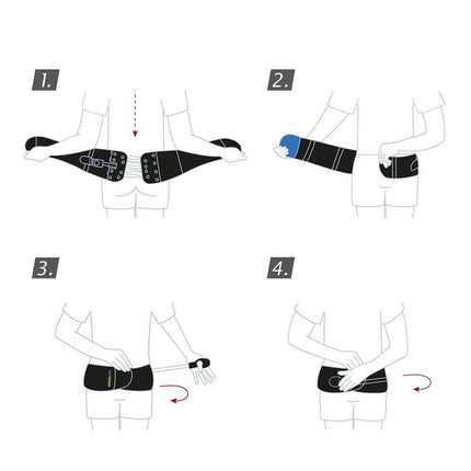 Actimove Sports Edition Back Support Rigid Panel, Pressure Pads, Smart Easy-Closing-Pulley-System, Black - HV Supply