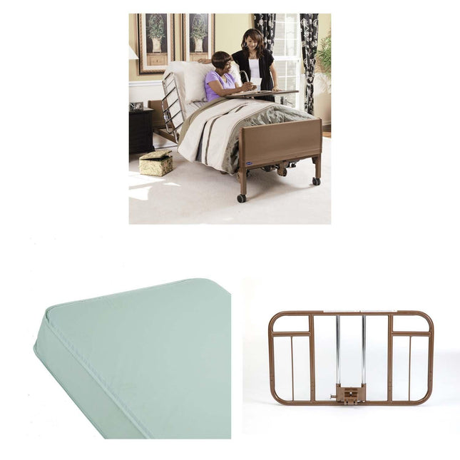 Invacare Homecare Electric/ Semi-Electric Bed Bundles w/ Bed Rails & Innerspring Mattress - HV Supply