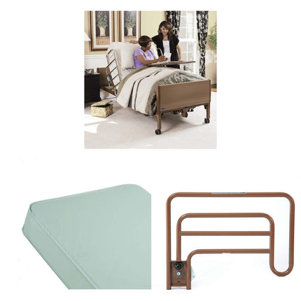 Invacare Homecare Electric/ Semi-Electric Bed Bundles w/ Bed Rails & Innerspring Mattress - HV Supply