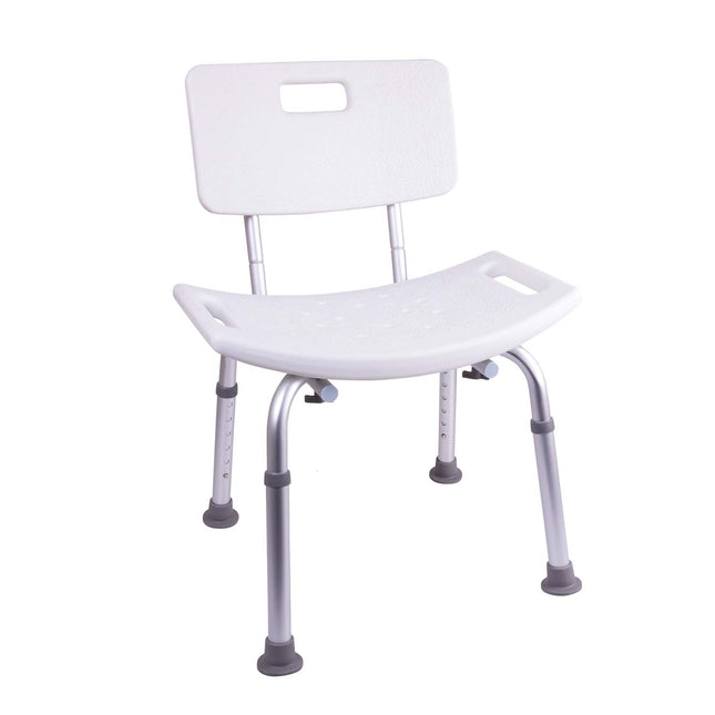 ProBasics Shower Chair With or Without Back, White (Case of 4 or 2)