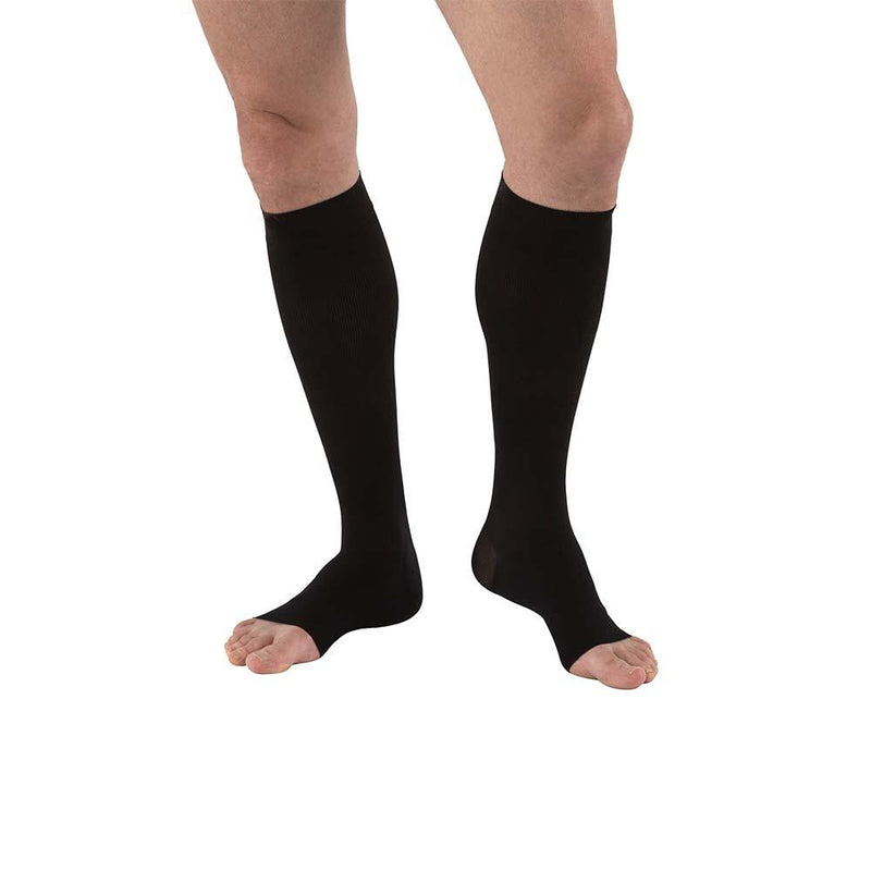 JOBST forMen Compression Socks, 20-30 mmHg, Knee High, Open Toe, Black - HV Supply
