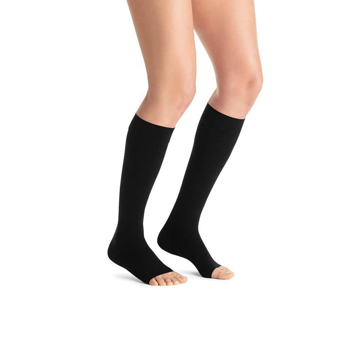JOBST Opaque Compression Stockings, 20-30 mmHg, Knee High, SoftFit Band, Open Toe - HV Supply