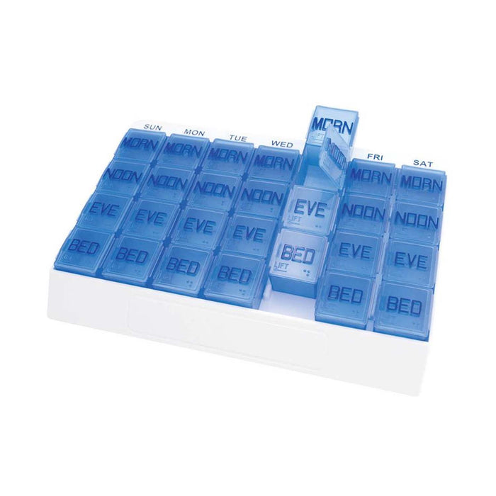 Apex Medi Tray Organizer, Cello Wrapped w/ Opaque Blue Inserts Hi-Lited