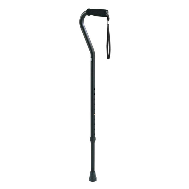 Carex Offset Aluminum Cane, Black