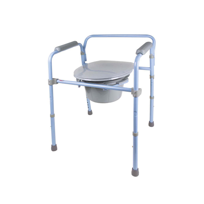 Carex Deluxe Folding Commode, Sky Blue