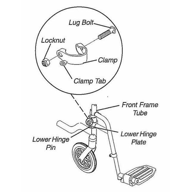 Invacare Non-Removable Foot/Legrest Hardware for Wheelchairs, 1 Pair, 1820ST - HV Supply