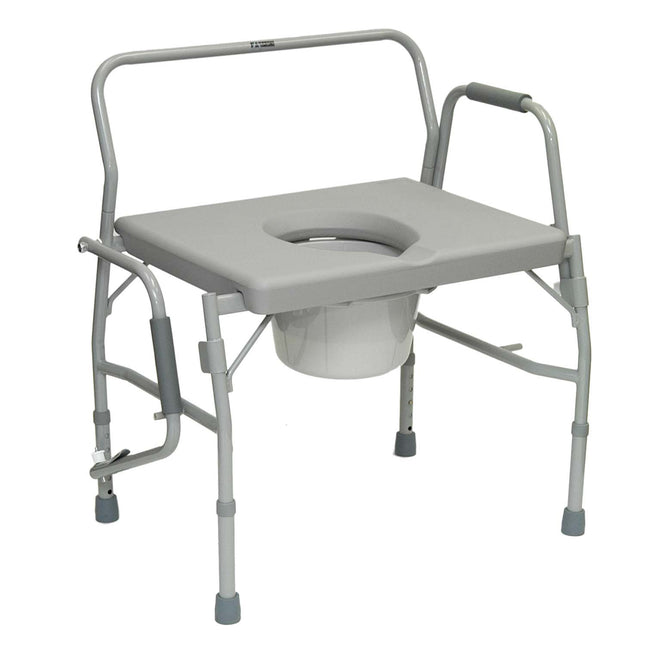 ProBasics Bariatric Drop-Arm Commode, Grey Frame w/ Grey Accessories