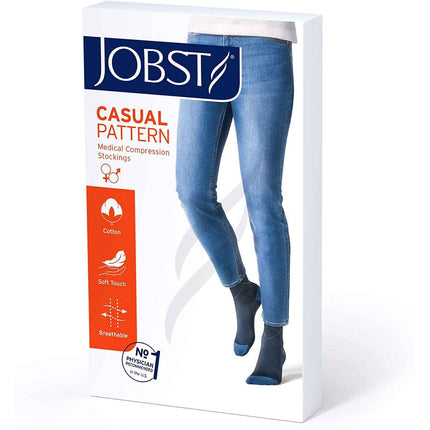 JOBST Casual Pattern Knee High Compression Socks, 15-20 mmHg, Closed Toe - HV Supply