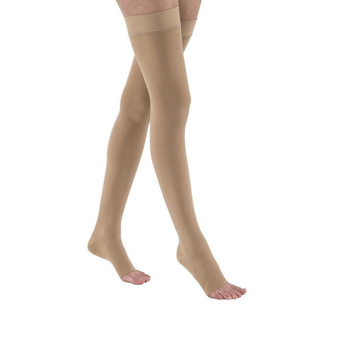JOBST Relief 30-40 mmHg Compression Stockings Thigh High Silicone Band Open  Toe Beige Small — HV Supply
