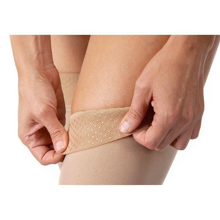JOBST Relief 15-20 mmHg Compression Stockings, Thigh High Silicone Band, Open Toe - HV Supply