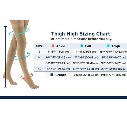 JOBST Relief 20-30 mmHg Compression Stockings, Thigh High Silicone Band, Open Toe - HV Supply