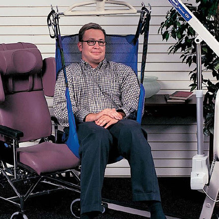 Invacare Reliant Full Body Sling with Commode Opening for Patient Lifts, Mesh Fabric, XX-Large, R141, Blue - HV Supply