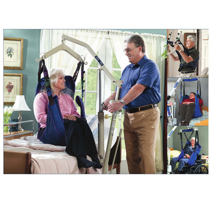 Invacare Reliant Full Body Sling with Commode Opening for Patient Lifts, Mesh Fabric, XX-Large, R141, Blue - HV Supply