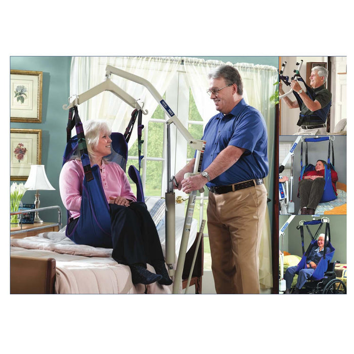 Invacare Premier Comfort Full Body Sling for Patient Lifts, 500 - 550 lbs. Weight Capacity, Net Fabric, Grey - HV Supply