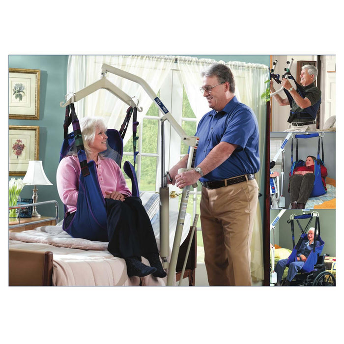 Invacare Premier Comfort Full Body Sling with Commode Opening for Patient Lifts, 500 - 550 lbs. Weight Capacity, Net Fabric, Grey - HV Supply
