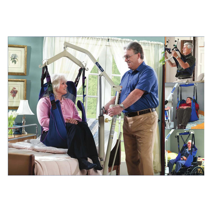 Invacare Standard Sling for Patient Lifts, Solid Polyester, Blue, 9042 - HV Supply