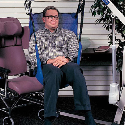 Invacare Reliant Full Body Sling for Patient Lifts, Mesh or Solid Polyester Fabric, Blue - HV Supply
