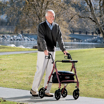 Carex Rolling Walker, Burgundy