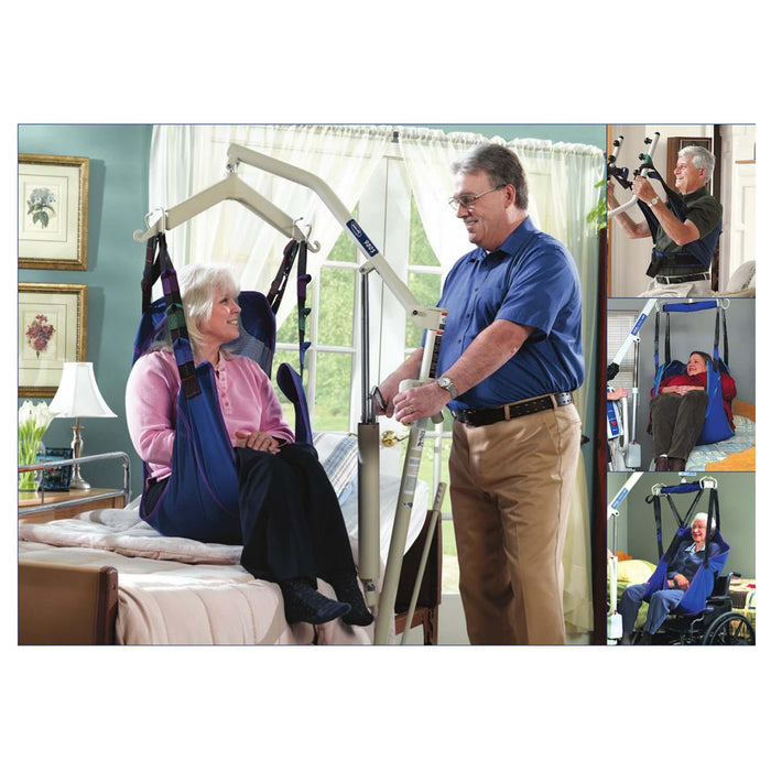 Invacare Standard Sling with Commode Opening for Patient Lifts, Mesh Fabric, Blue, 9047 - HV Supply