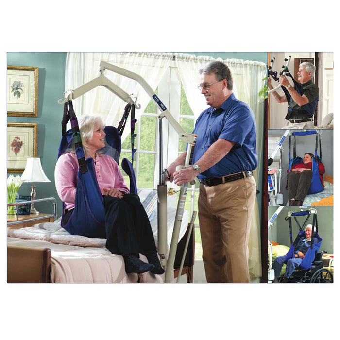Invacare Premier Dress Toileting High Sling for Patient Lifts, Polyester Fabric, Grey - HV Supply