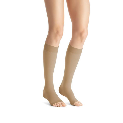 JOBST Opaque Compression Stockings, 30-40 mmHg, Knee High, SoftFit Band, Open Toe - HV Supply