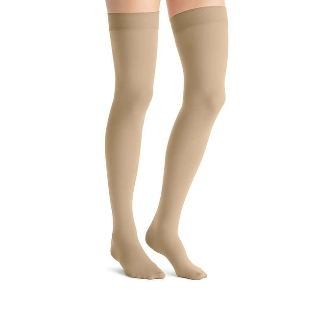 JOBST Opaque Compression Stockings, 30-40 mmHg, Thigh High, Silicone Dot Band, Closed Toe - HV Supply