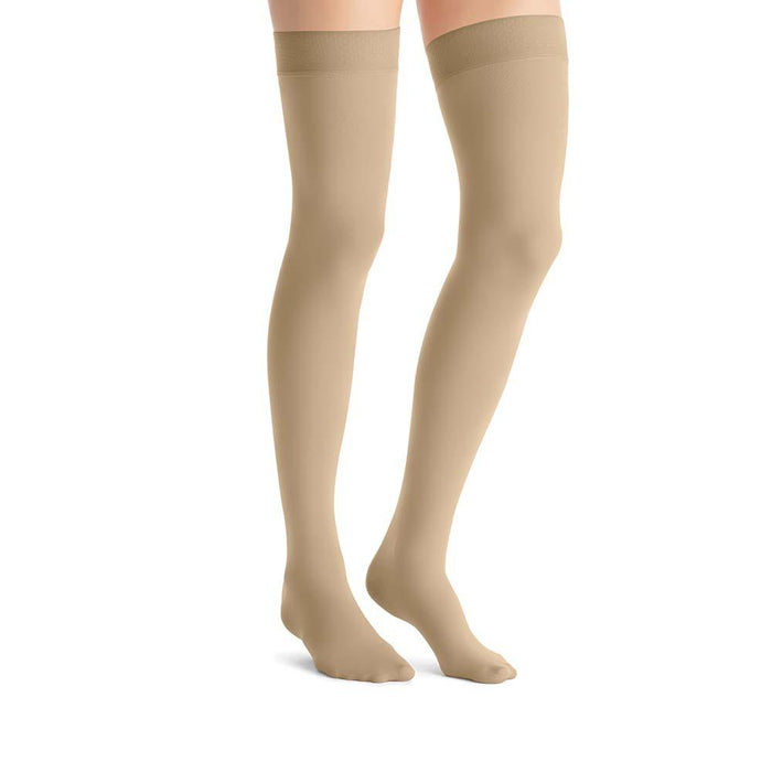 JOBST Opaque Compression Stockings, 15-20 mmHg, Thigh High, Sensitive Band, Closed Toe - HV Supply