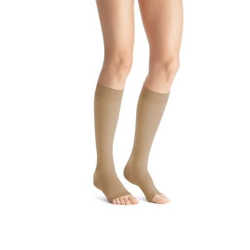 JOBST Opaque Compression Stockings, 15-20 mmHg, Knee High, SoftFit Band, Open Toe - HV Supply