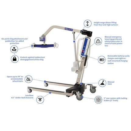 Invacare Reliant 450 Battery-Powered Lift w/ Powered or Manual Low Base - HV Supply