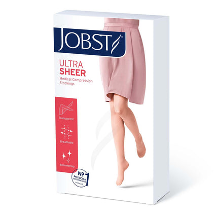 JOBST UltraSheer Diamond Pattern Compression Stockings, 20-30 mmHg, Thigh High, Silicone Dot Band, Closed Toe - HV Supply