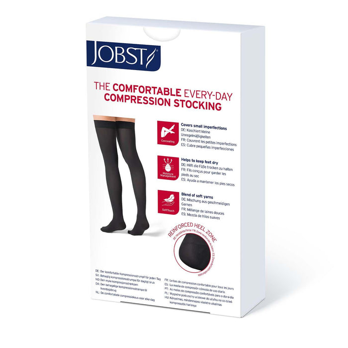 JOBST Opaque Compression Stockings, 30-40 mmHg, Thigh High, Sensitive Band, Closed Toe - HV Supply