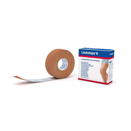 Leukotape K Kinesiology Tape, 1 in x 5.5 yds (5 Rolls Per Pack) - HV Supply