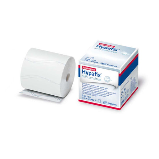 Leukoplast Hypafix skin sensitive Soft Silicone Wide-Area Fixation 2 in. × 5.5 yd. (5 cm × 5 m) (1 Per Box/ 24 Boxes) - HV Supply