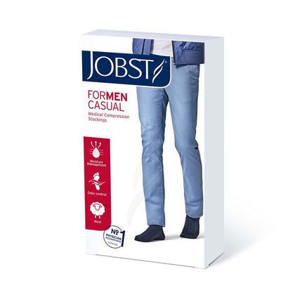 JOBST forMen Casual Compression Socks, 30-40 mmHg, Knee High, Closed Toe - HV Supply