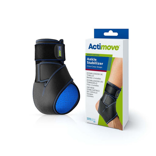 Actimove Sports Edition Ankle Stabilizer, Criss-Cross Straps, Universal, Black - HV Supply