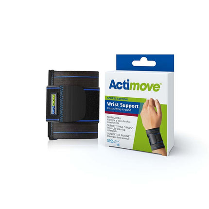 Actimove Sports Edition, Wrist Support, Elastic Wrap Around, Universal, Black - HV Supply